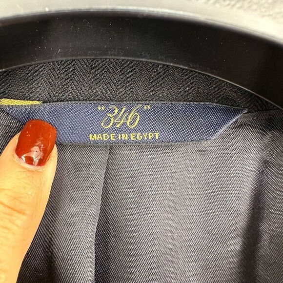 346 Brooks Brothers Mens Two Button Blazer Jacket Black Wool Size 43R - Picture 5 of 9